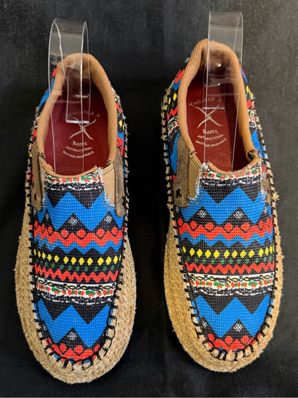 Twisted X Women's Size 7 Aztec Southwestern Slip On Loafers Moccasins Blue